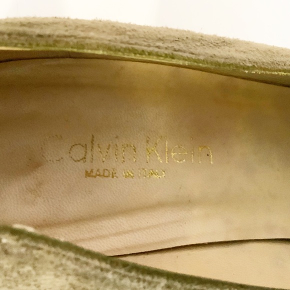 Calvin Klein Womens Green Suede Pumps Heels Made In Italy Size 8M - Picture 5 of 8
